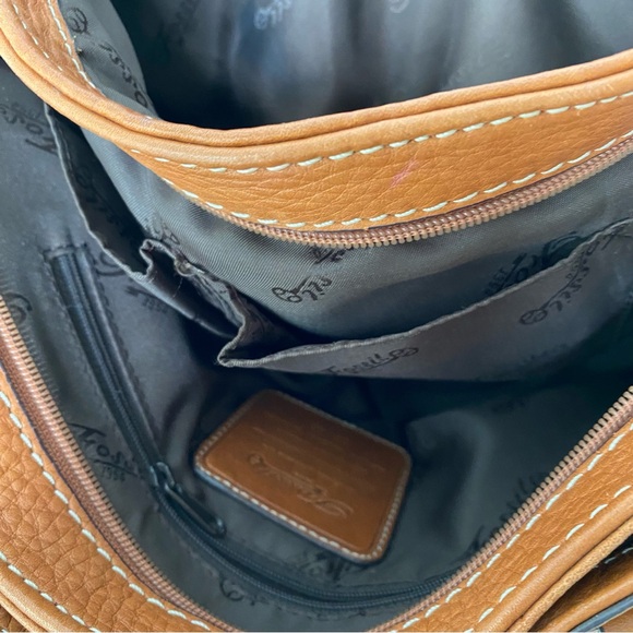 Y2K Vintage Fossil Cognac Genuine Pebbled Leather Shoulder Bag Purse - Picture 13 of 16